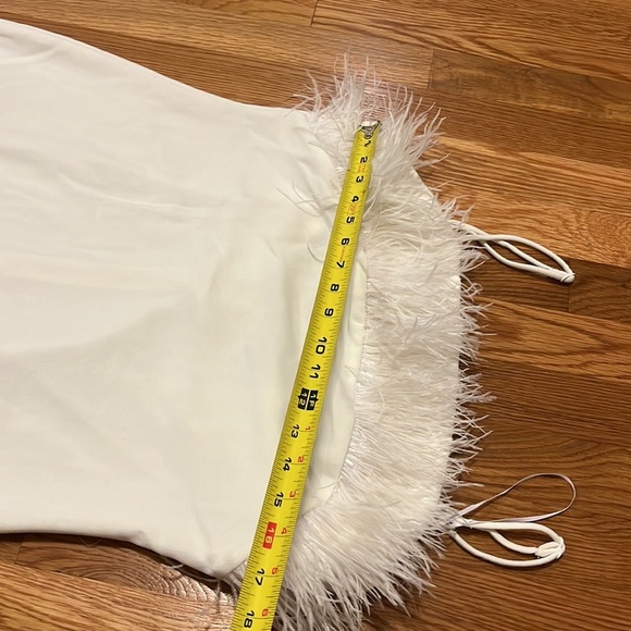 NWT Anthropologie Elliatt Ivory Feather Trim MIDI in Size Large - Picture 14 of 17